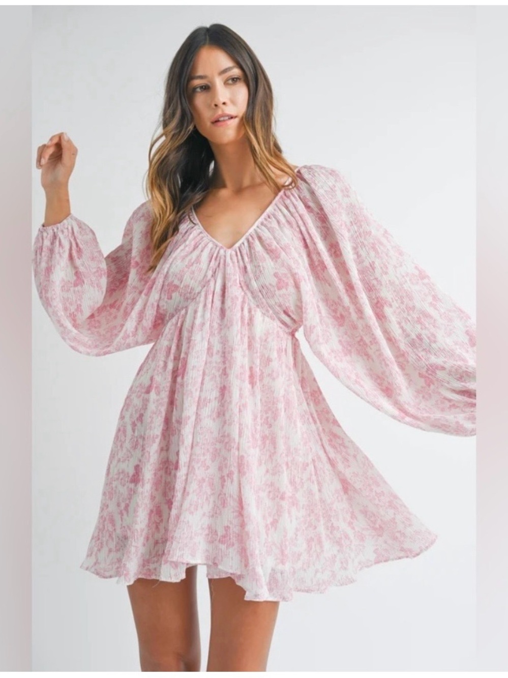 Anthropologie Mabel  Pink and white Floral Mini Dress